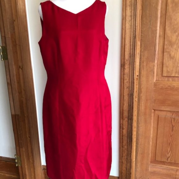 Talbots Dresses & Skirts - TALBOTS Red Silk Sleeveless Sheath 10